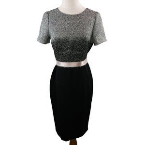 Paule Ka Sheath Dress with Pink Ribbon Tie Waist